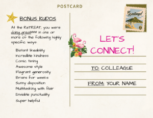 A postcard template for remote co-workers 